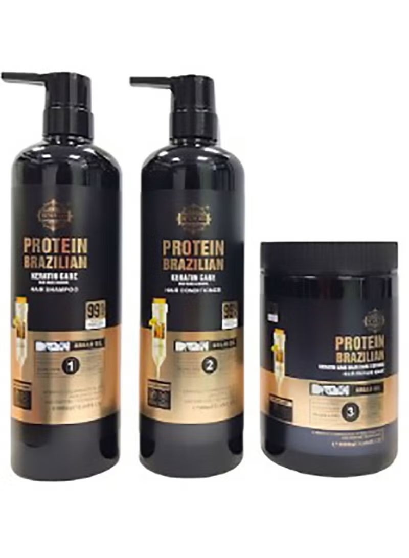 Heniways Protein Brazilian Keratin Hair Care Set 1x3 - Image 1